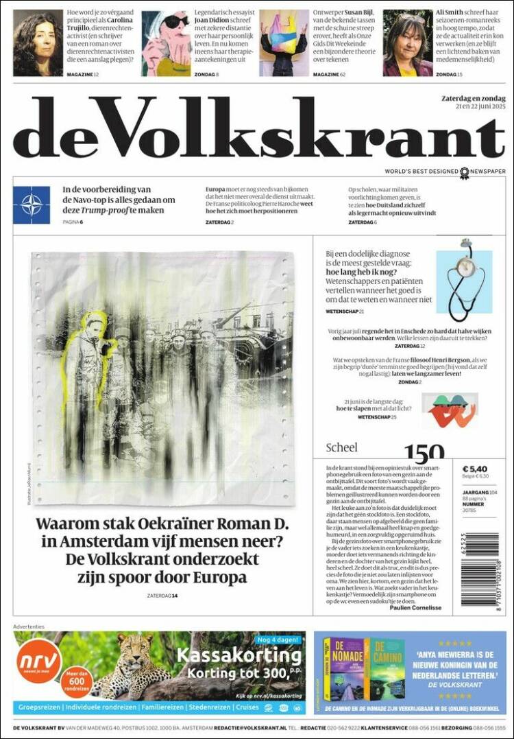 Portada de De Volkskrant (Países Bajos)