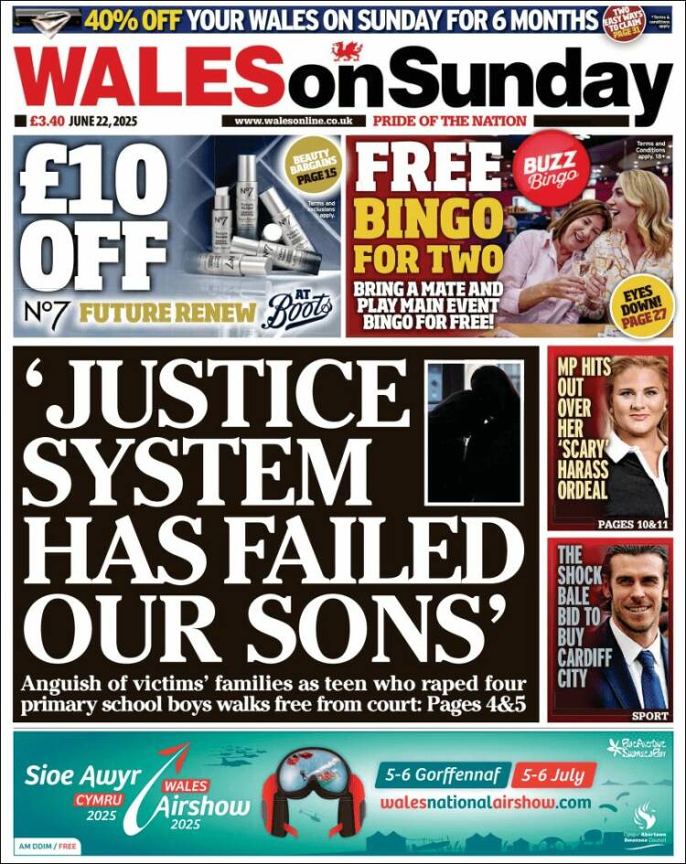 Portada de Western Mail (Reino Unido)