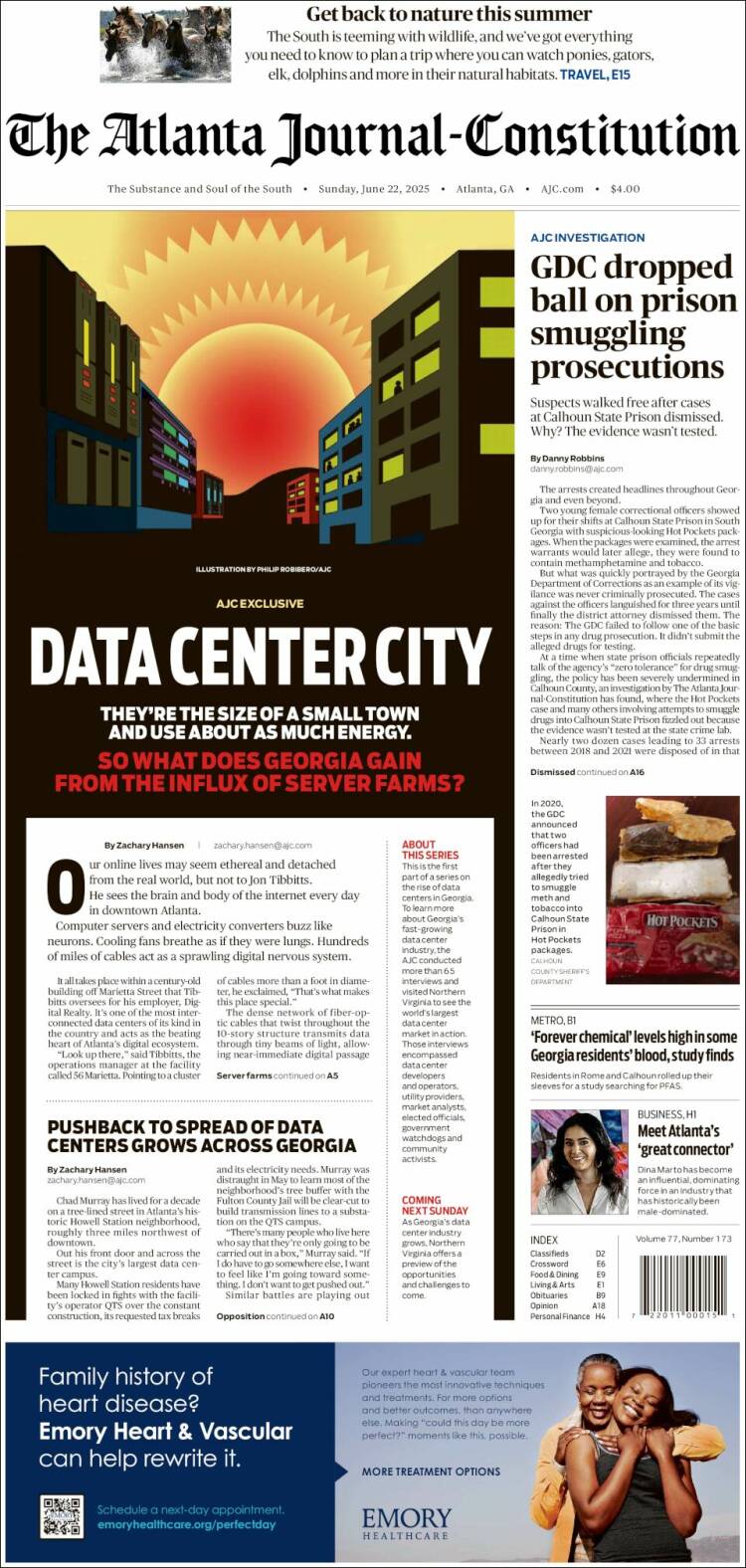 Portada de The Atlanta Journal-Constitution (USA)