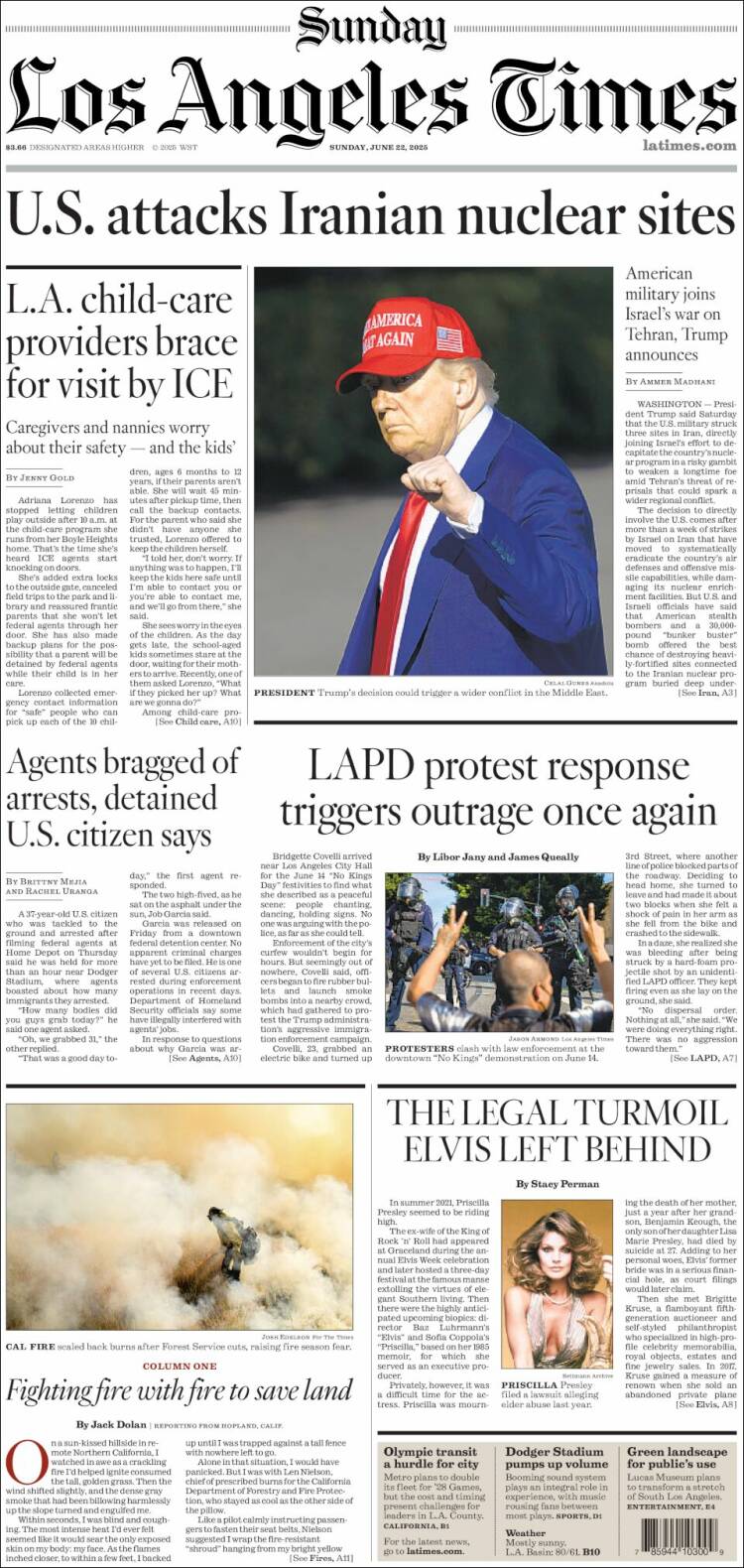 Portada de Los Angeles Times (USA)