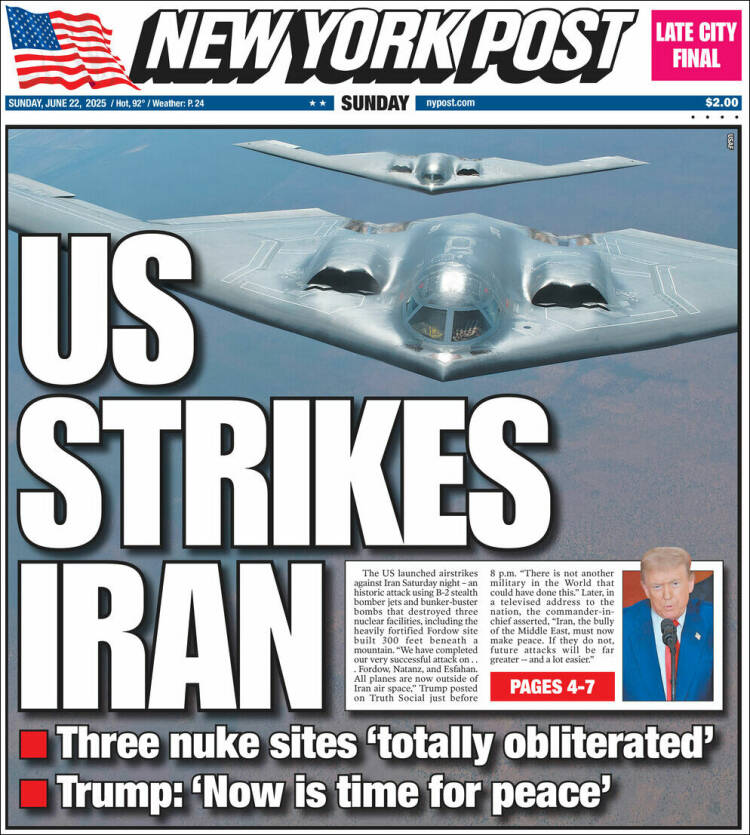 Portada de New York Post (USA)