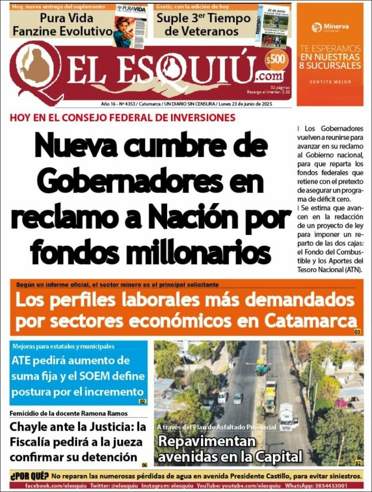 Portada de El Esquiu (Argentina)
