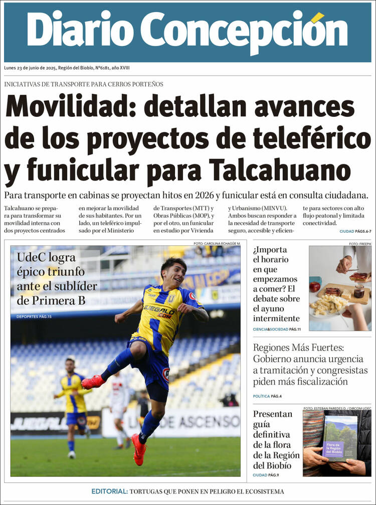 Portada de Diario de Concepción (Chile)