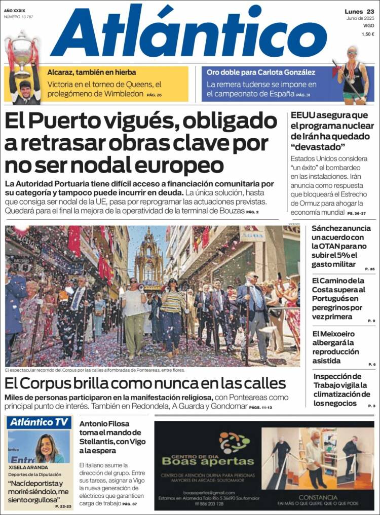 Portada de Atlántico Diario (España)