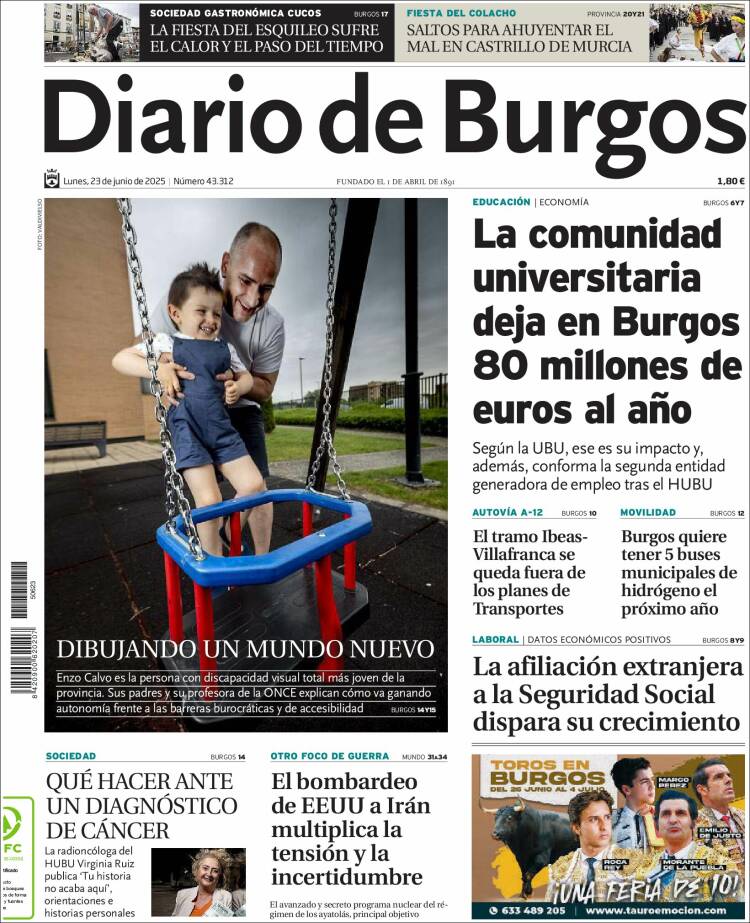 Portada de Diario de Burgos (España)