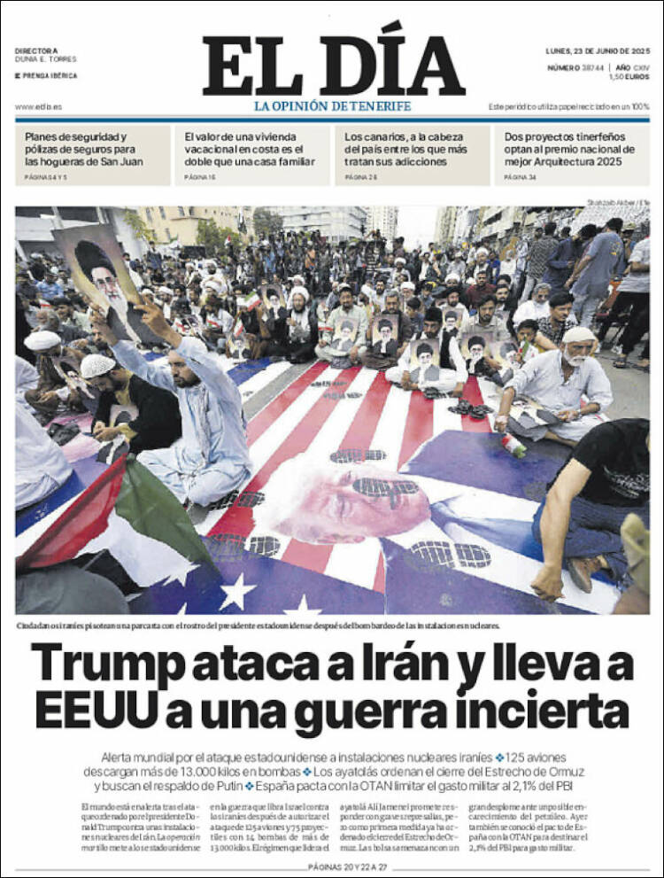 Portada de El Día (España)