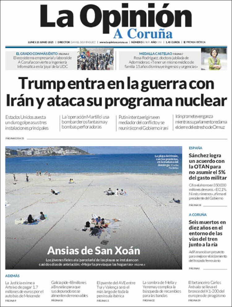 Portada de La Opinión de A Coruña (España)