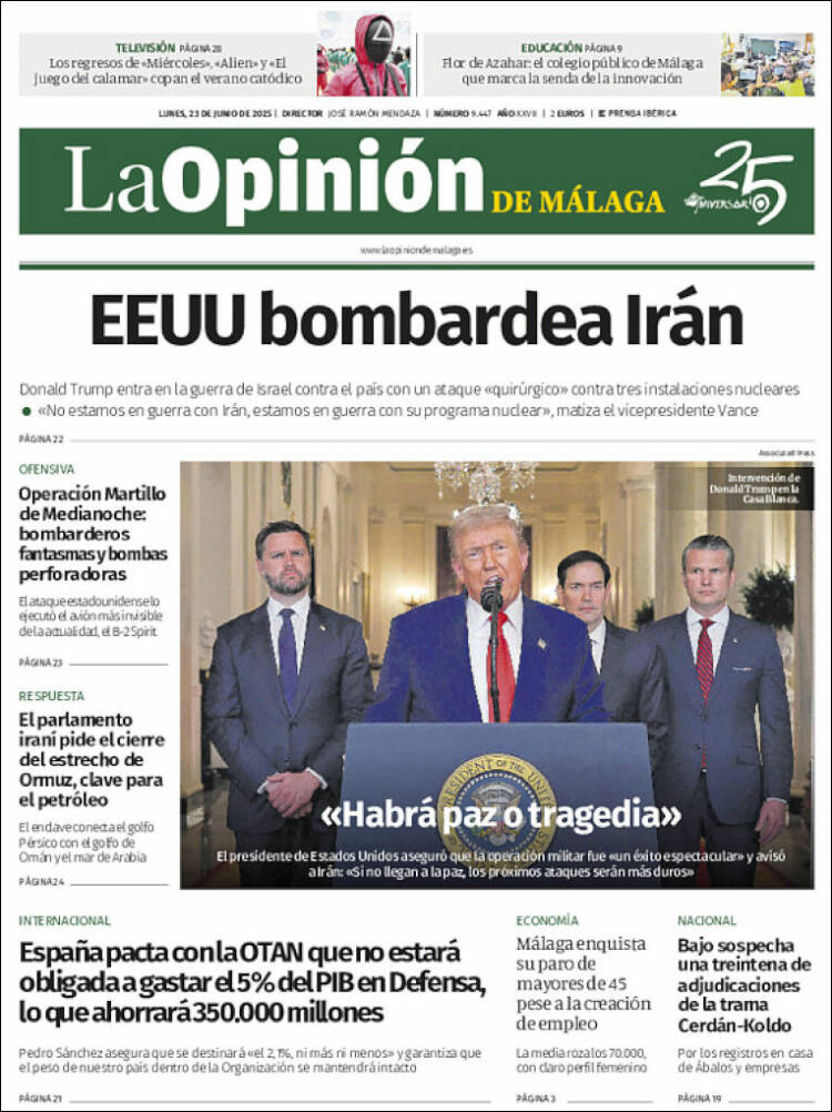Portada de La Opinión de Málaga (Spain)