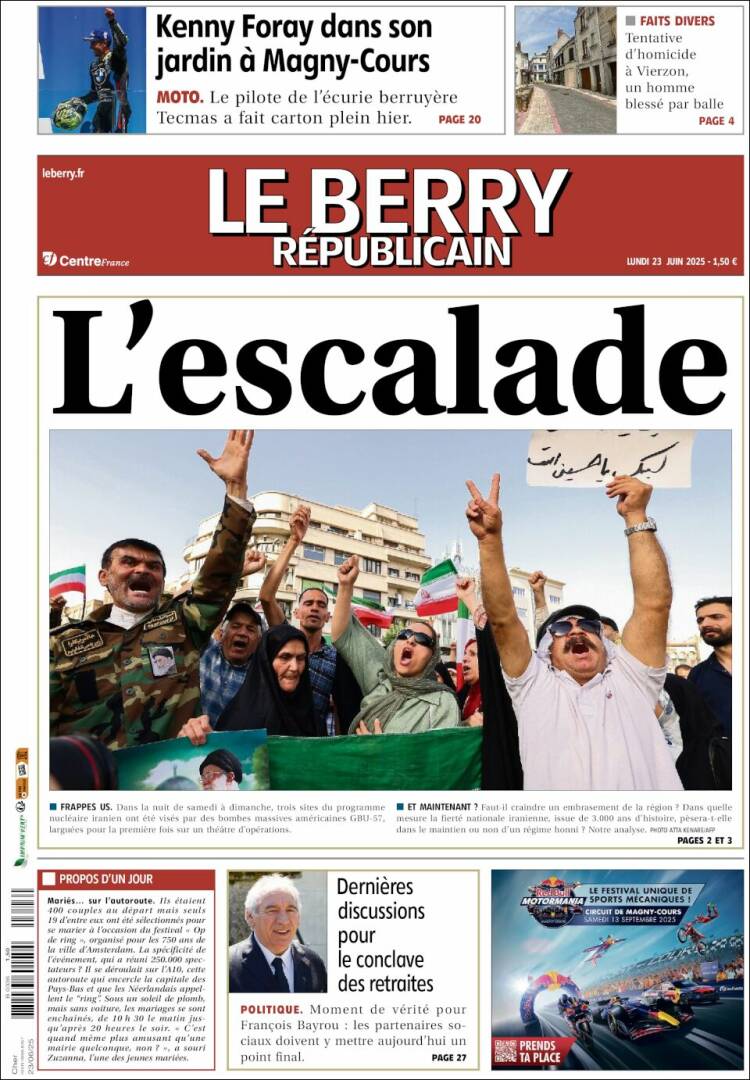 Portada de Berry Republicain (Francia)