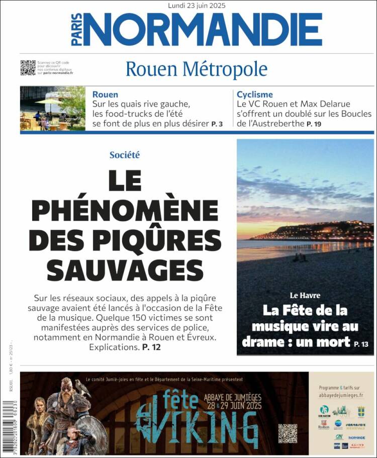 Portada de Paris Normandie (Francia)
