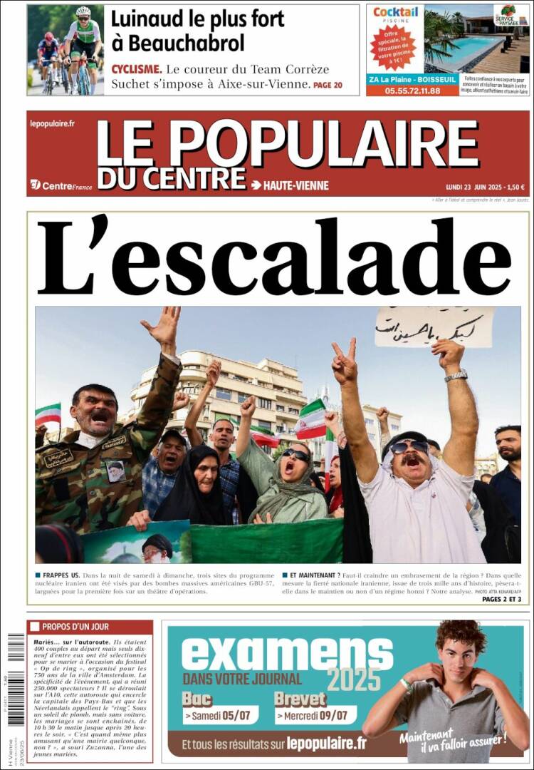 Portada de Le Populaire du Centre (Francia)