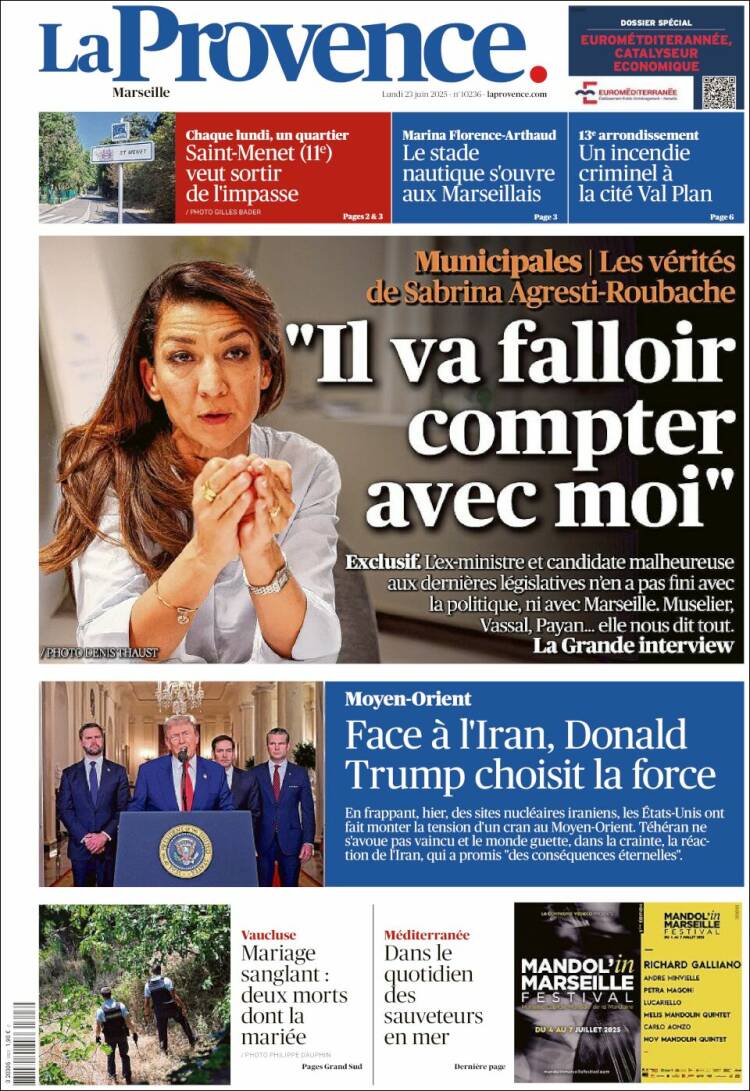 Portada de La Provence (Francia)