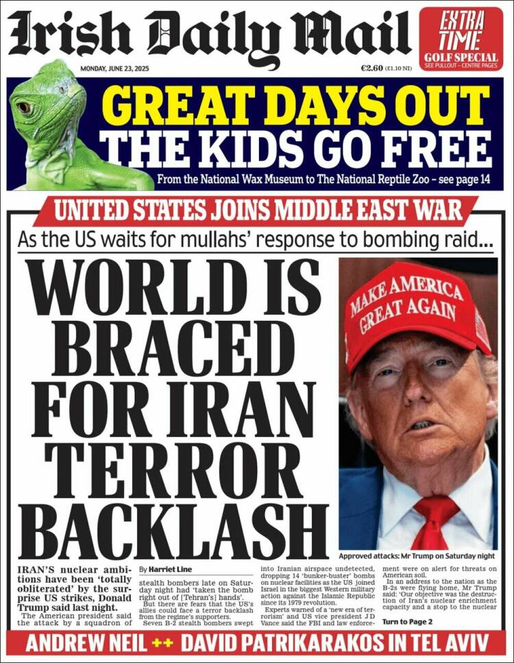 Portada de Irish Daily Mail (Irlanda)