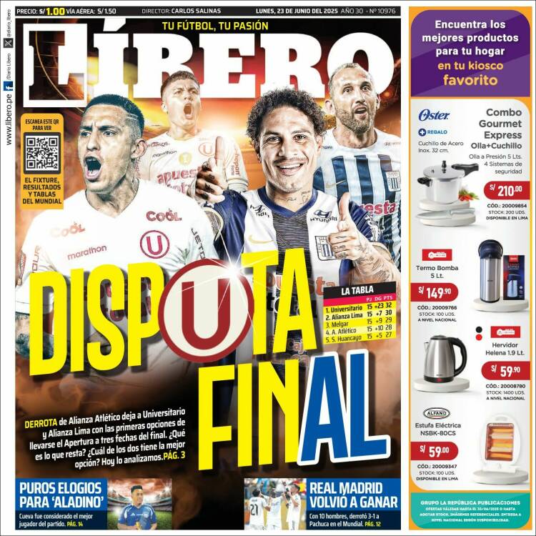 Portada de Líbero (Perú)