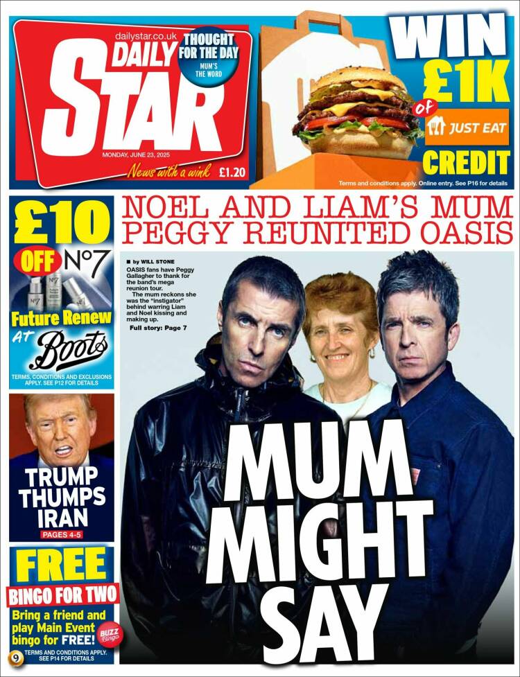 Portada de Daily Star (United Kingdom)