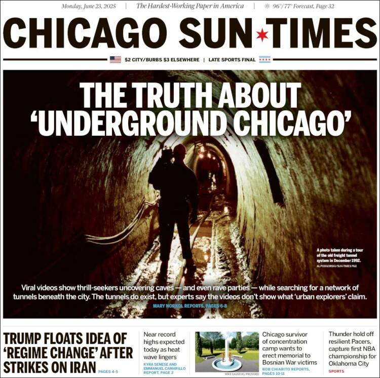 Portada de Chicago Sun-Times (USA)