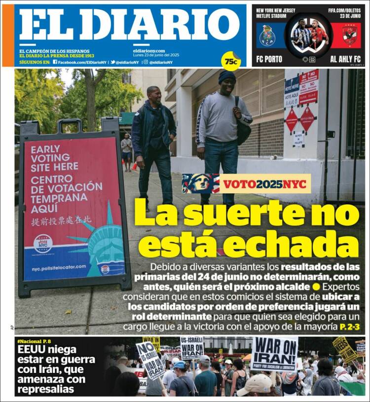 Portada de El Diario NY (USA)