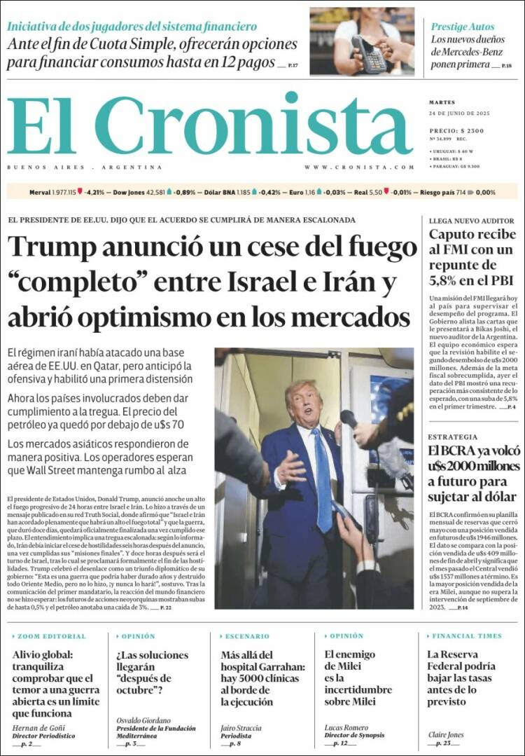 Portada de El Cronista Comercial (Argentina)