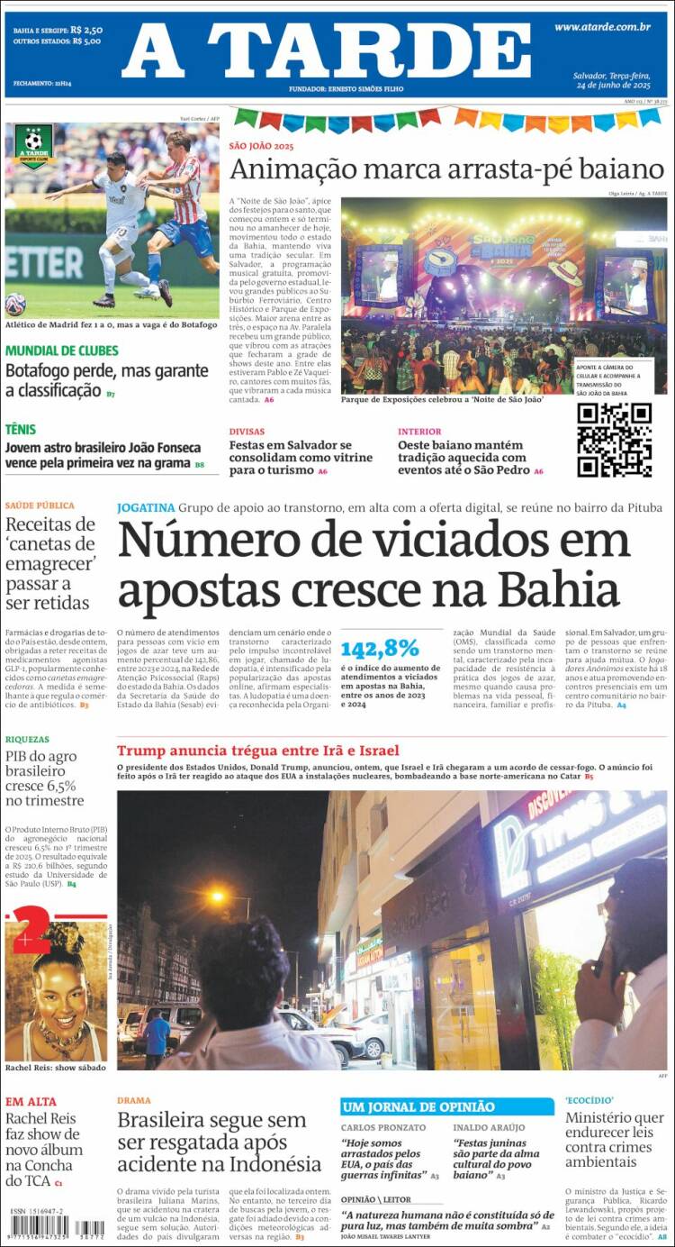 Portada de Diário A Tarde (Brasil)