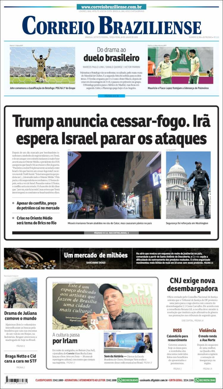Portada de Correio Braziliense (Brasil)