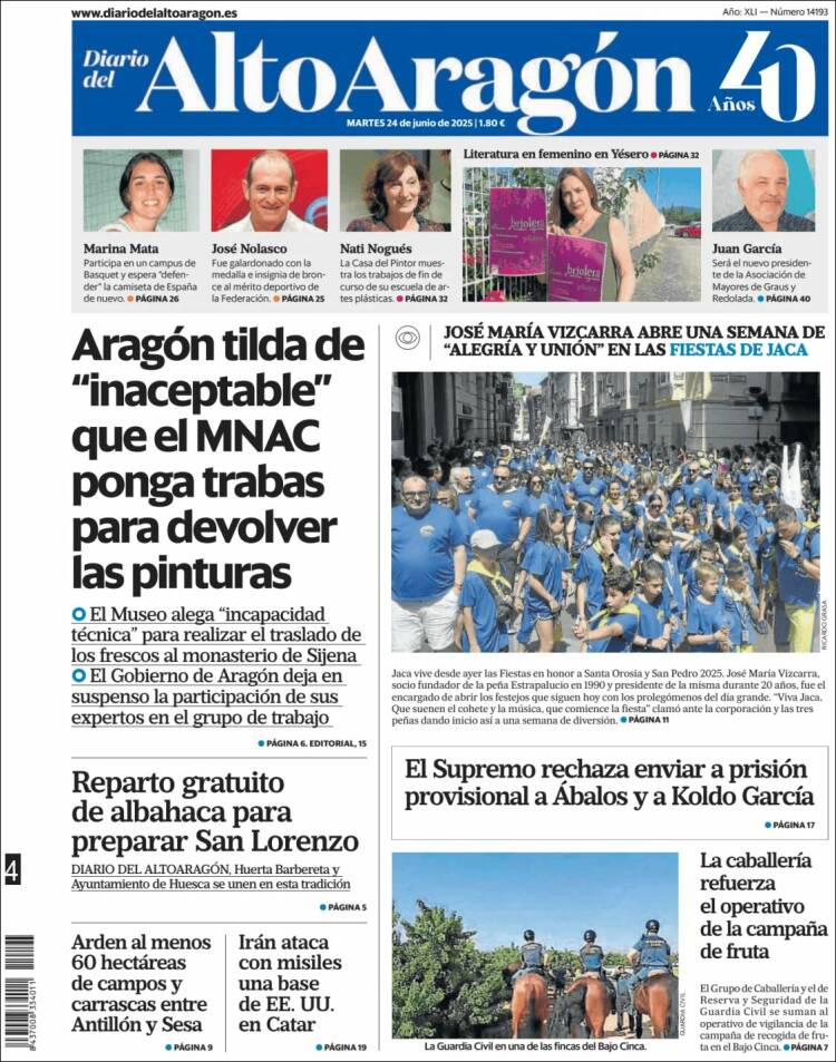 Portada de Diario del AltoAragón (Spain)