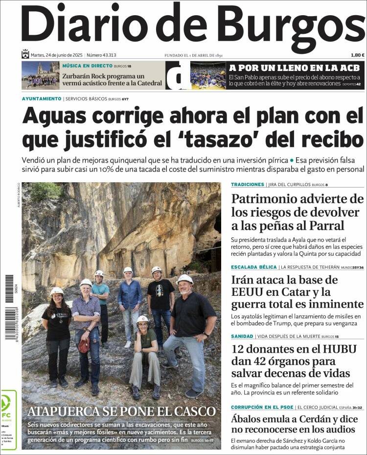 Portada de Diario de Burgos (España)