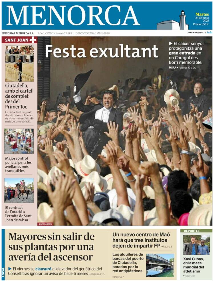Portada de Menorca - Diario Insular (Spain)
