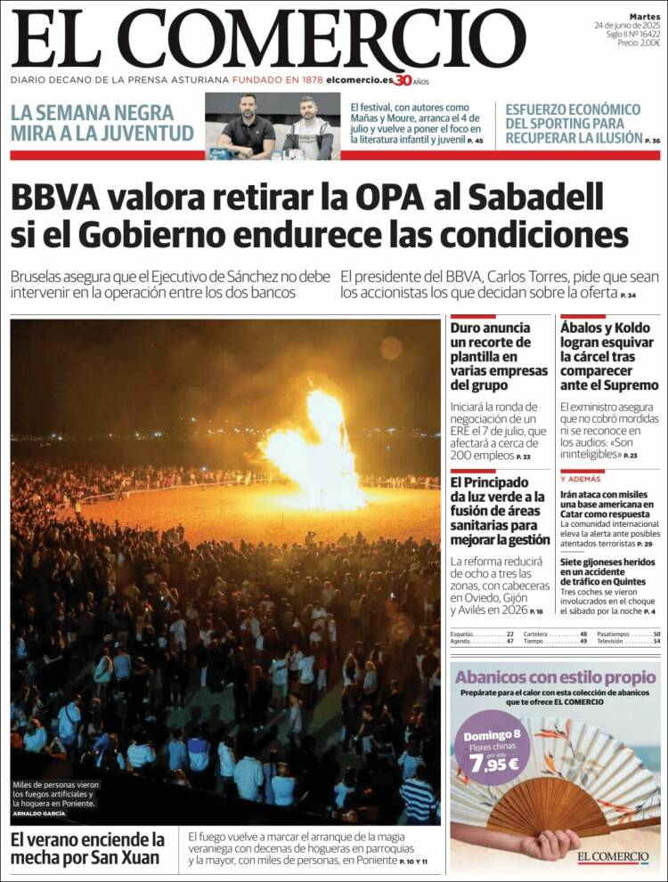 Portada de El Comercio - Gijón (Spain)