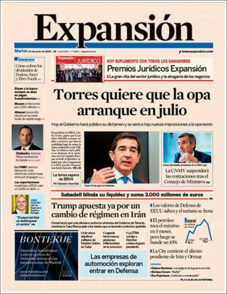 Portada de Expansión (España)