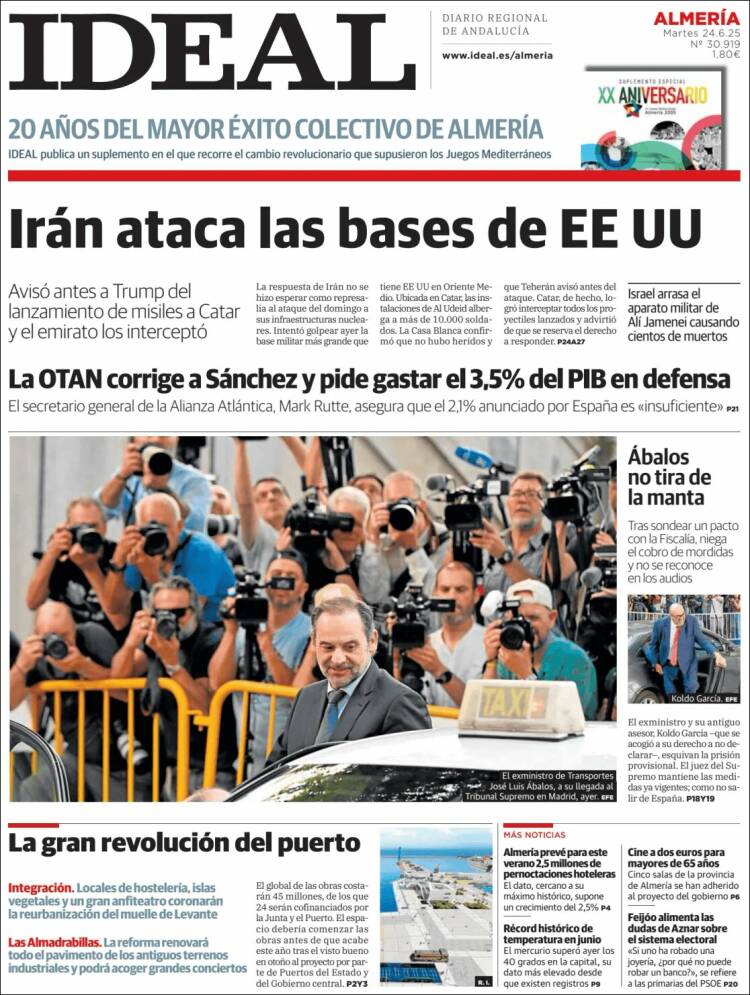 Portada de Ideal Almeria (Spain)