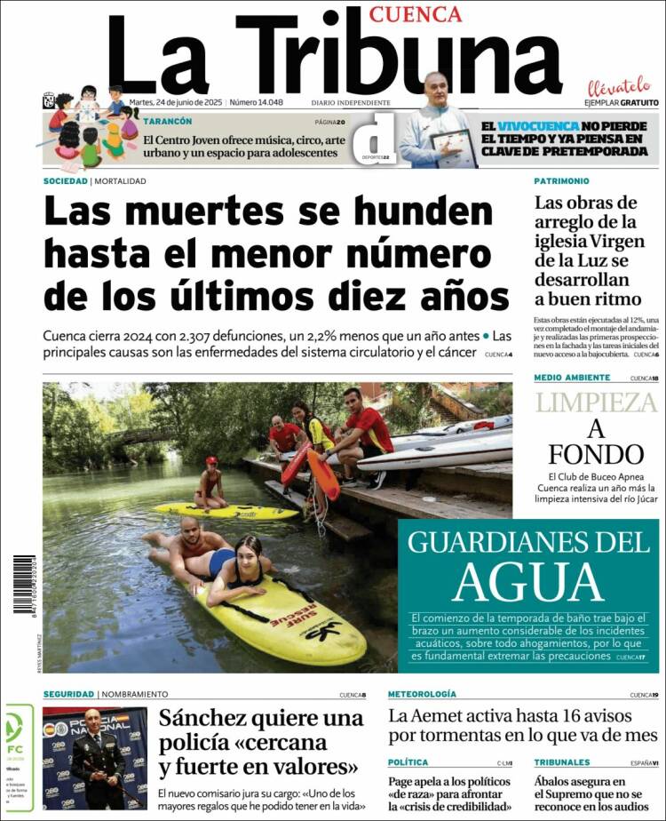 Portada de La Tribuna de Cuenca (Spain)