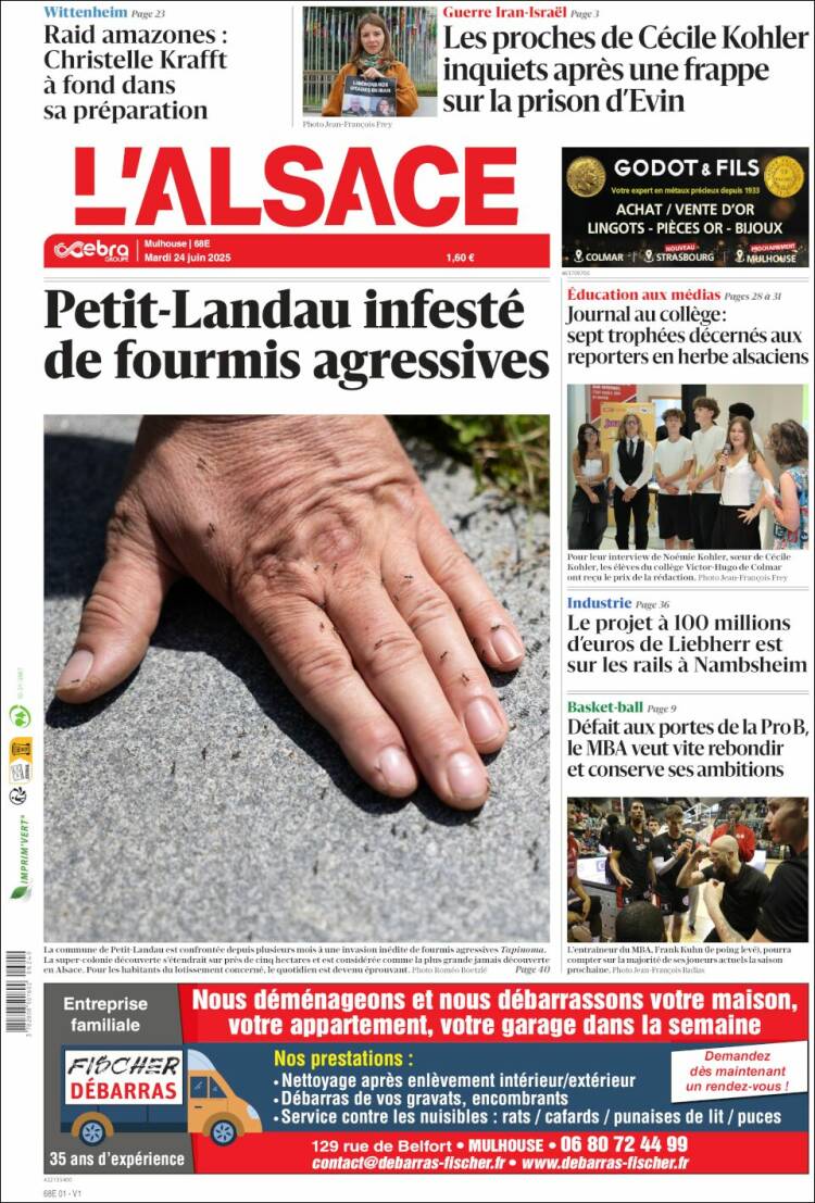 Portada de Journal L'Alsace (France)