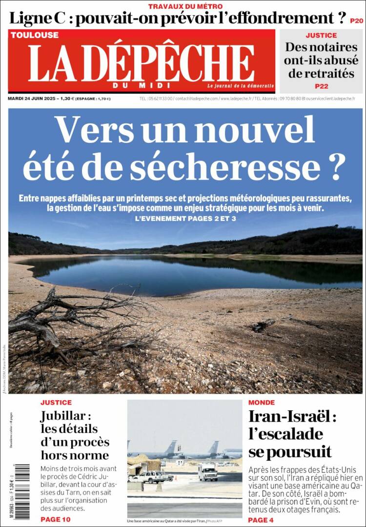 Portada de La Dépêche du Midi (Francia)