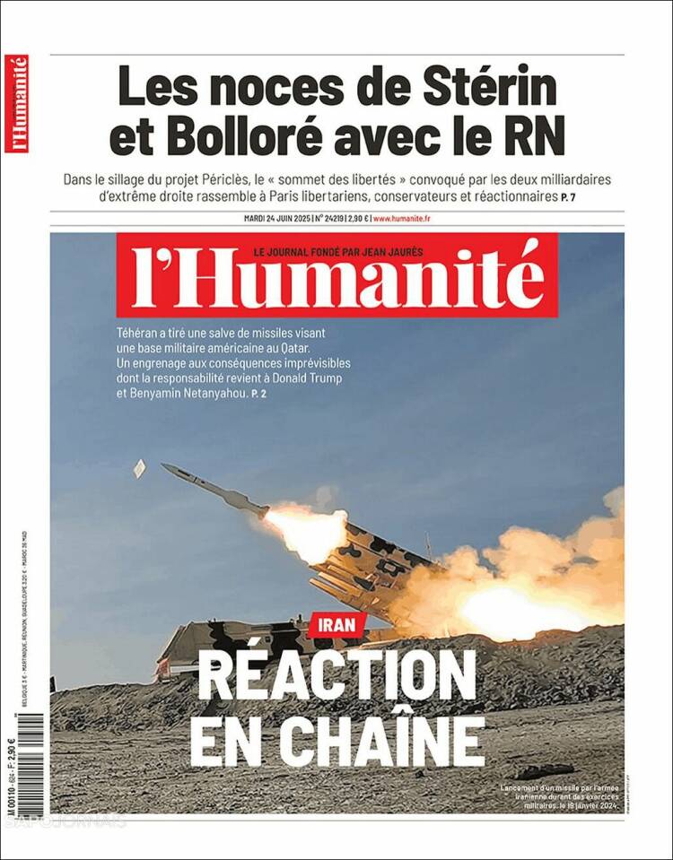 Portada de l'Humanite (Francia)
