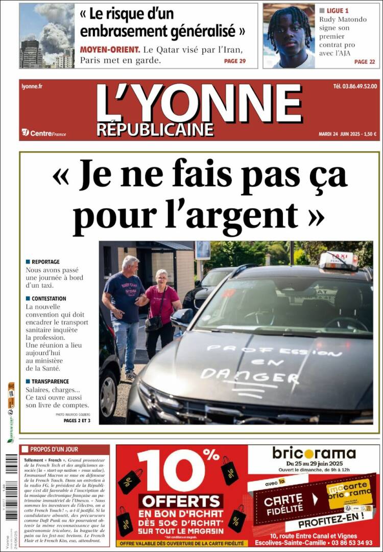 Portada de L'Yonne-Républicaine (Francia)