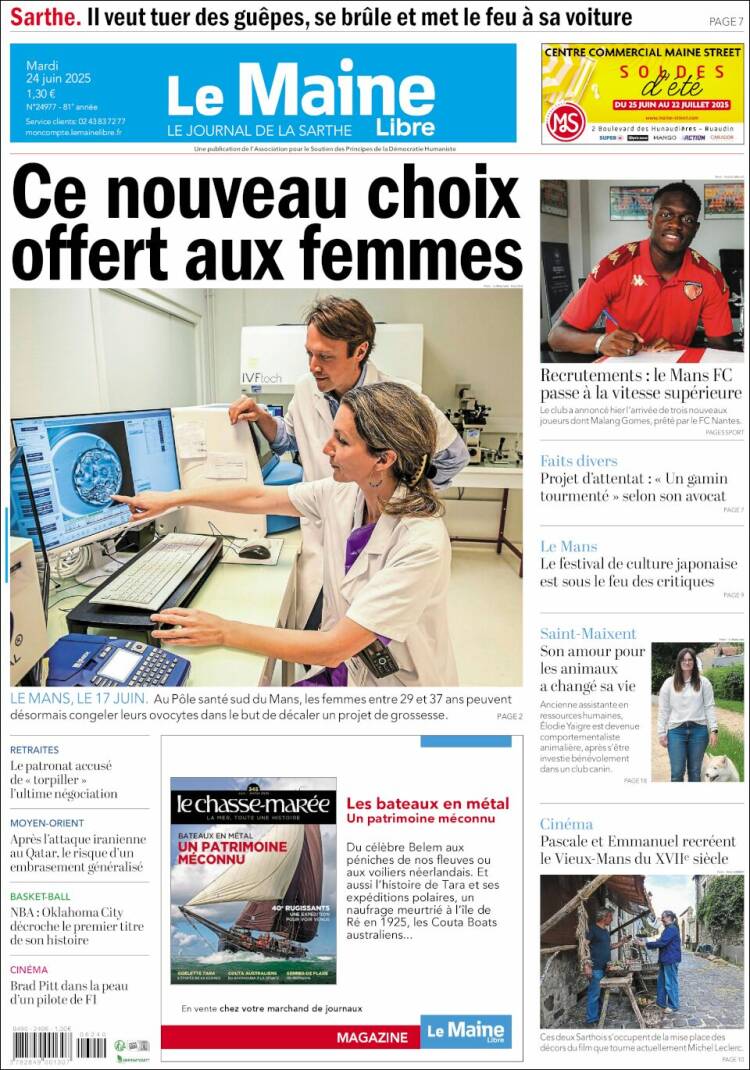 Portada de Le Maine Libre (Francia)