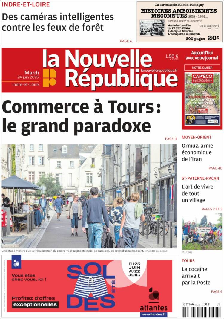 Portada de La Nouvelle Republique (Francia)