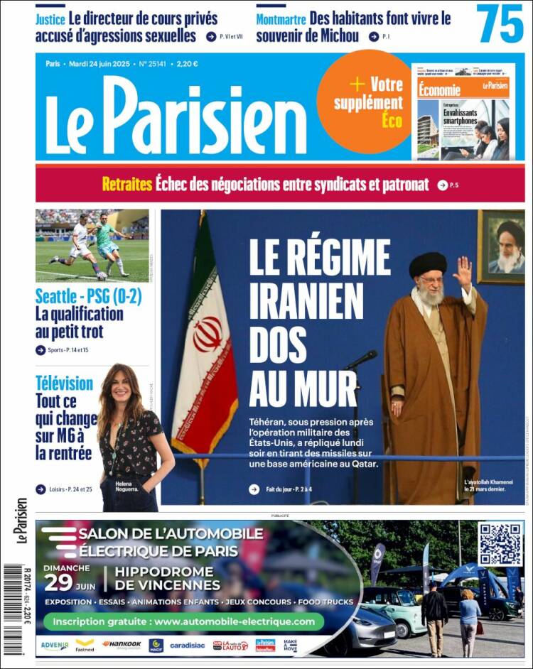 Portada de Le Parisien (Francia)