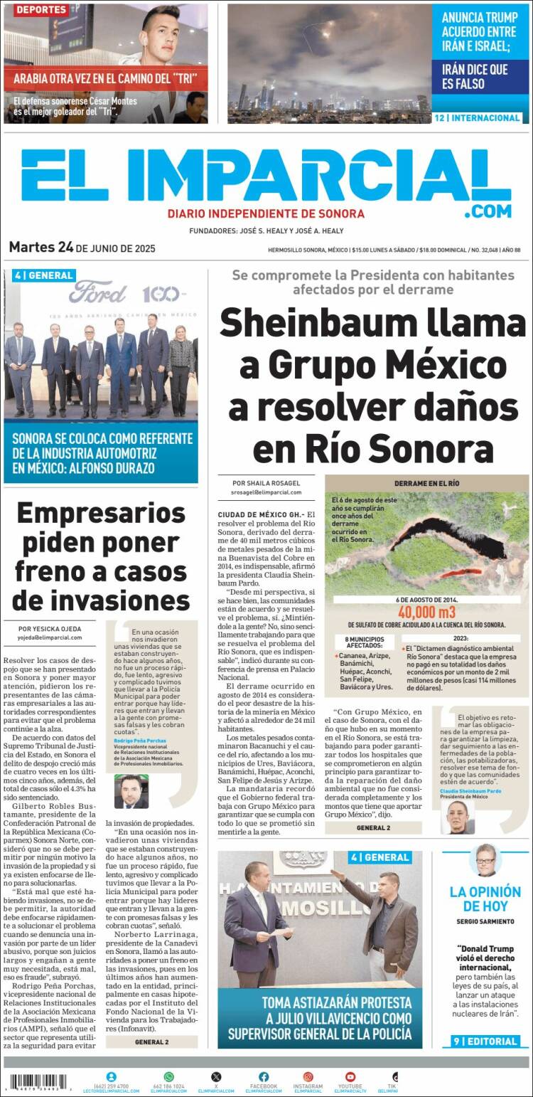 Portada de El Imparcial (México)