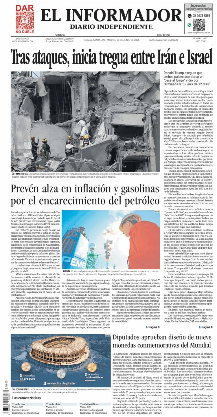 Portada de El Informador (México)