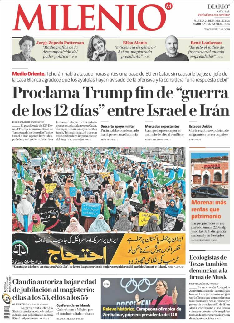 Portada de Milenio (México)
