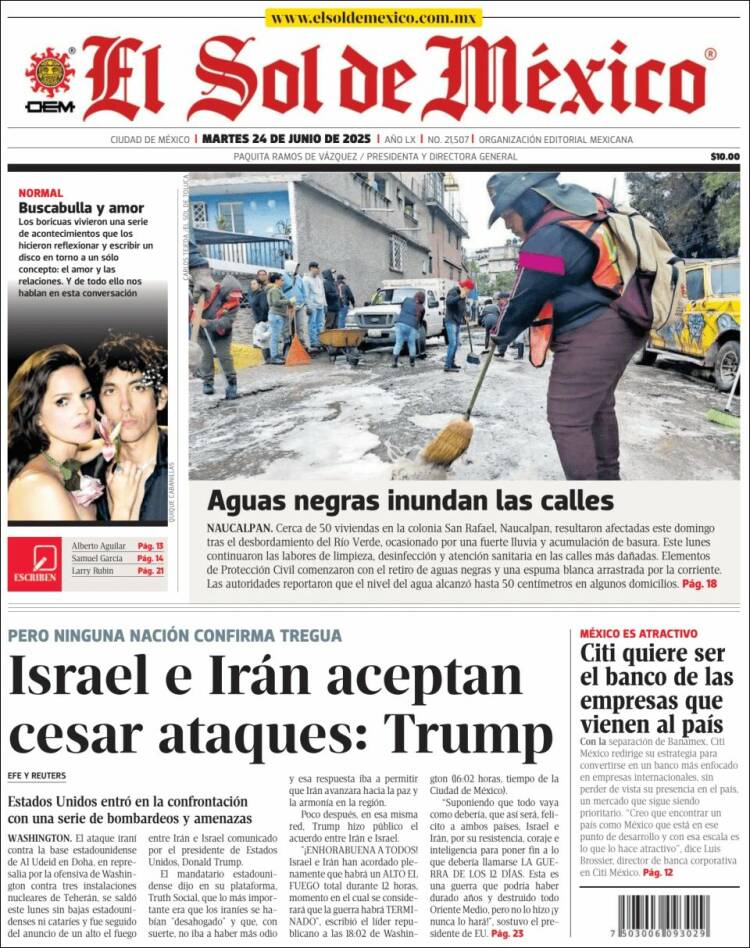 Portada de El Sol de México (México)