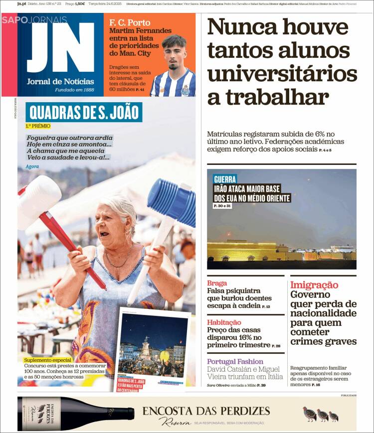 Portada de Jornal de Notícias (Portugal)