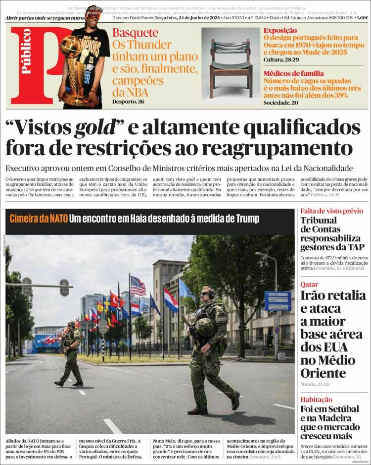 Portada de Público (Portugal)