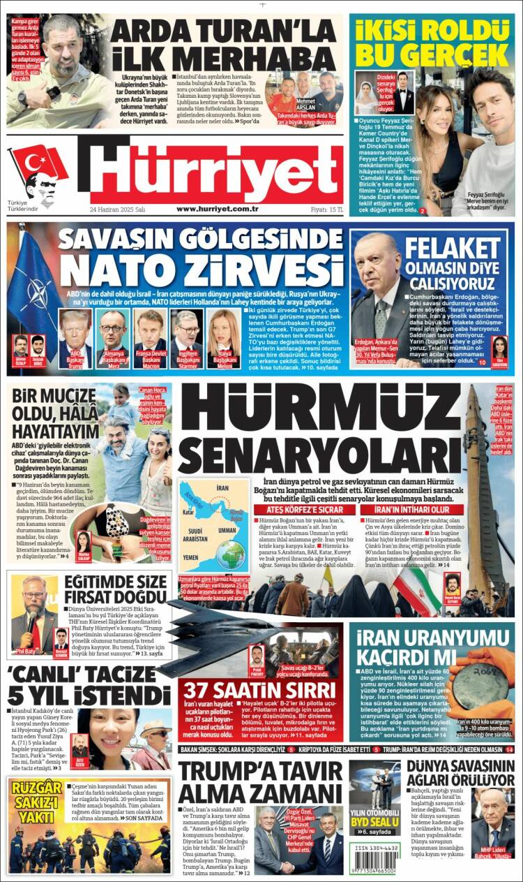 Portada de Hürriyet (Turquía)