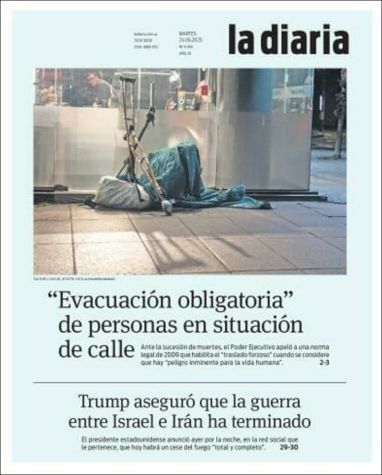 Portada de La Diaria (Uruguay)
