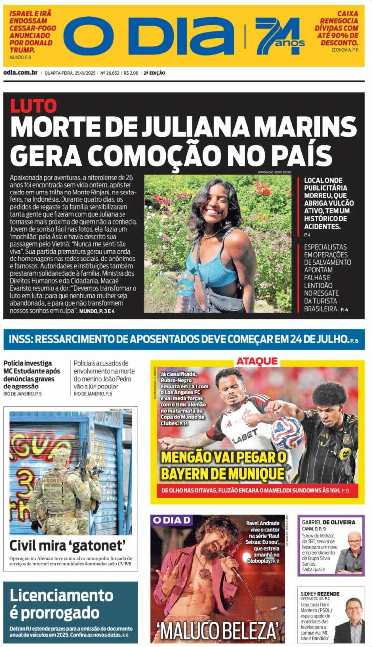 Portada de O Dia (Brasil)