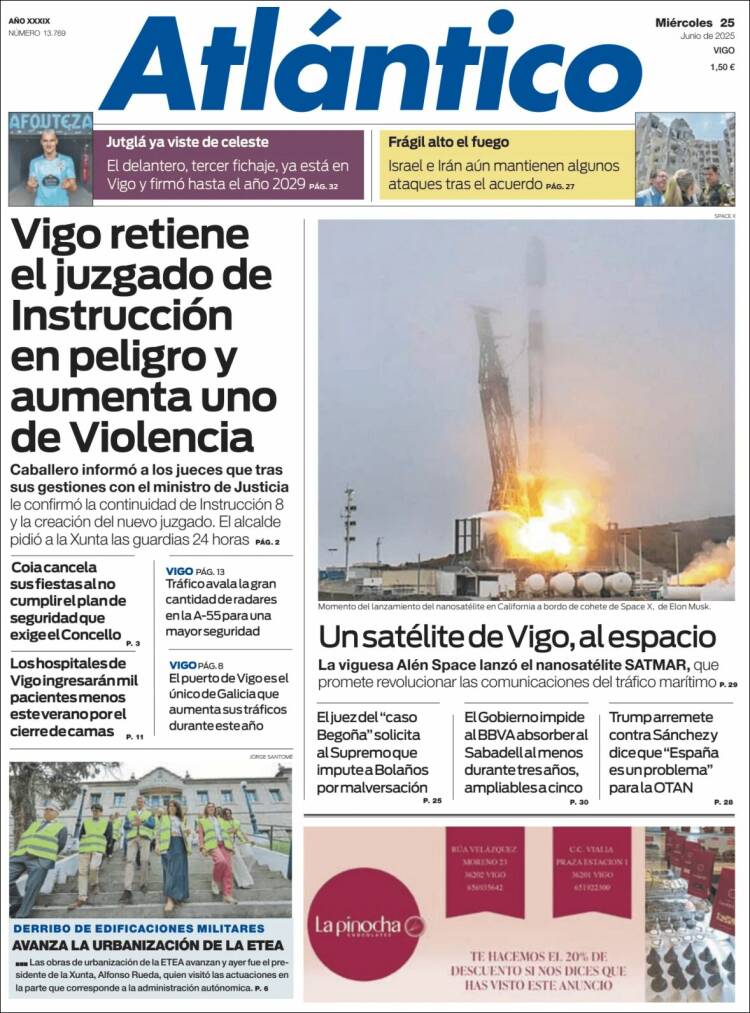 Portada de Atlántico Diario (España)