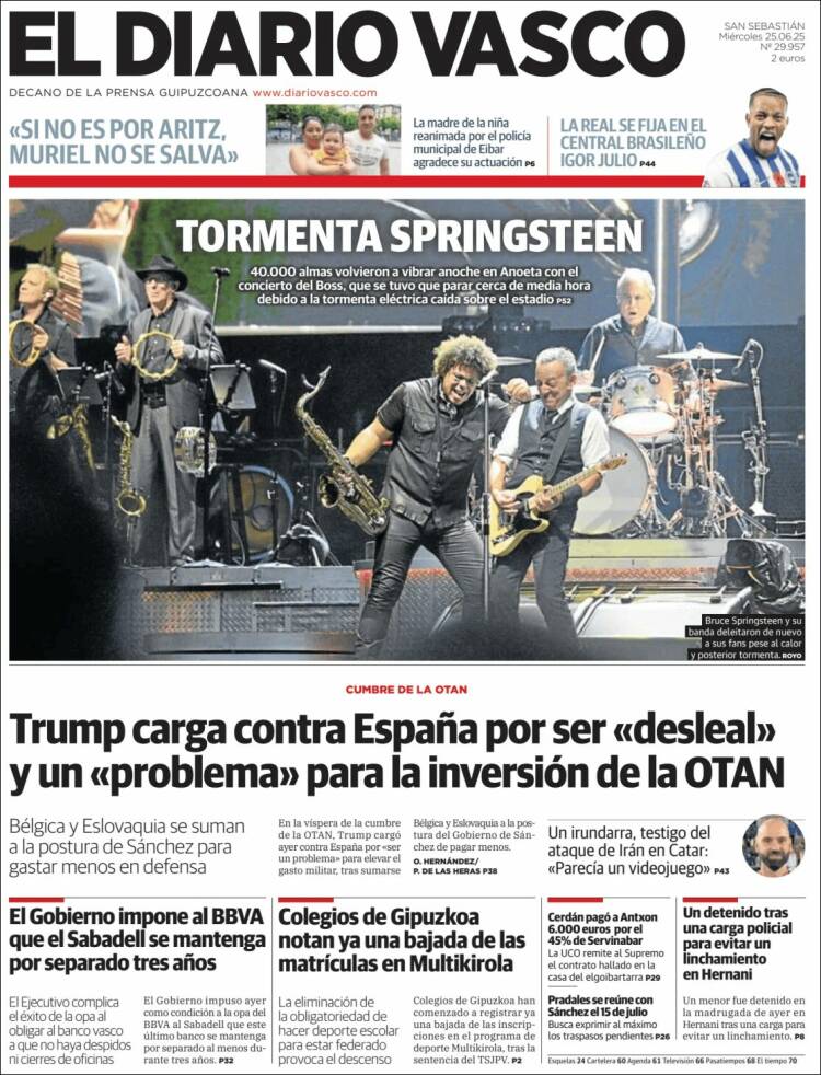 Portada de Diario Vasco (España)