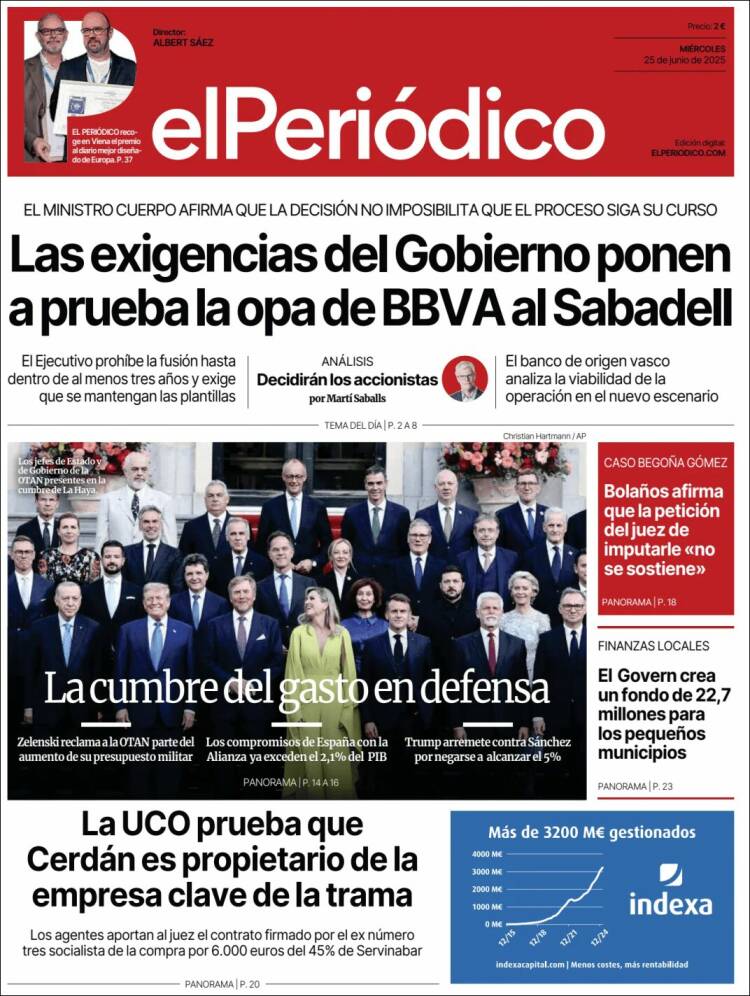 Portada de El Periódico (España)
